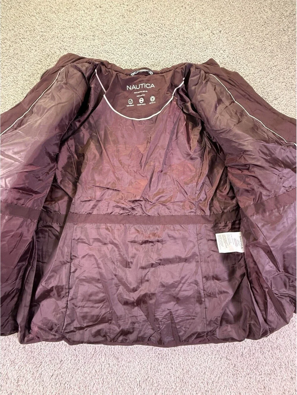 NWOT Nautica Women’s Puffer Jacket Size XL Burgundy - Picture 8 of 14